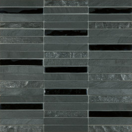 Mosaïque sur filet | 30.5x30.5 cm | Tilestone Sunderland Black mosaique en pierre naturelle, carrelage mosaique, gris, carrelage sur filet, salle de bain, douche, Tilestone
